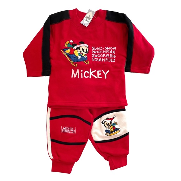 Disney Store Mickey Sweatshirt & Jogger Set Size 12 Months NWT - Picture 1 of 9